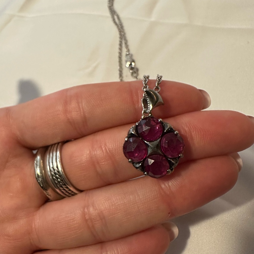 TACORI 18K925 "City Lights" Red Quartz Cluster Gemstone Pendant